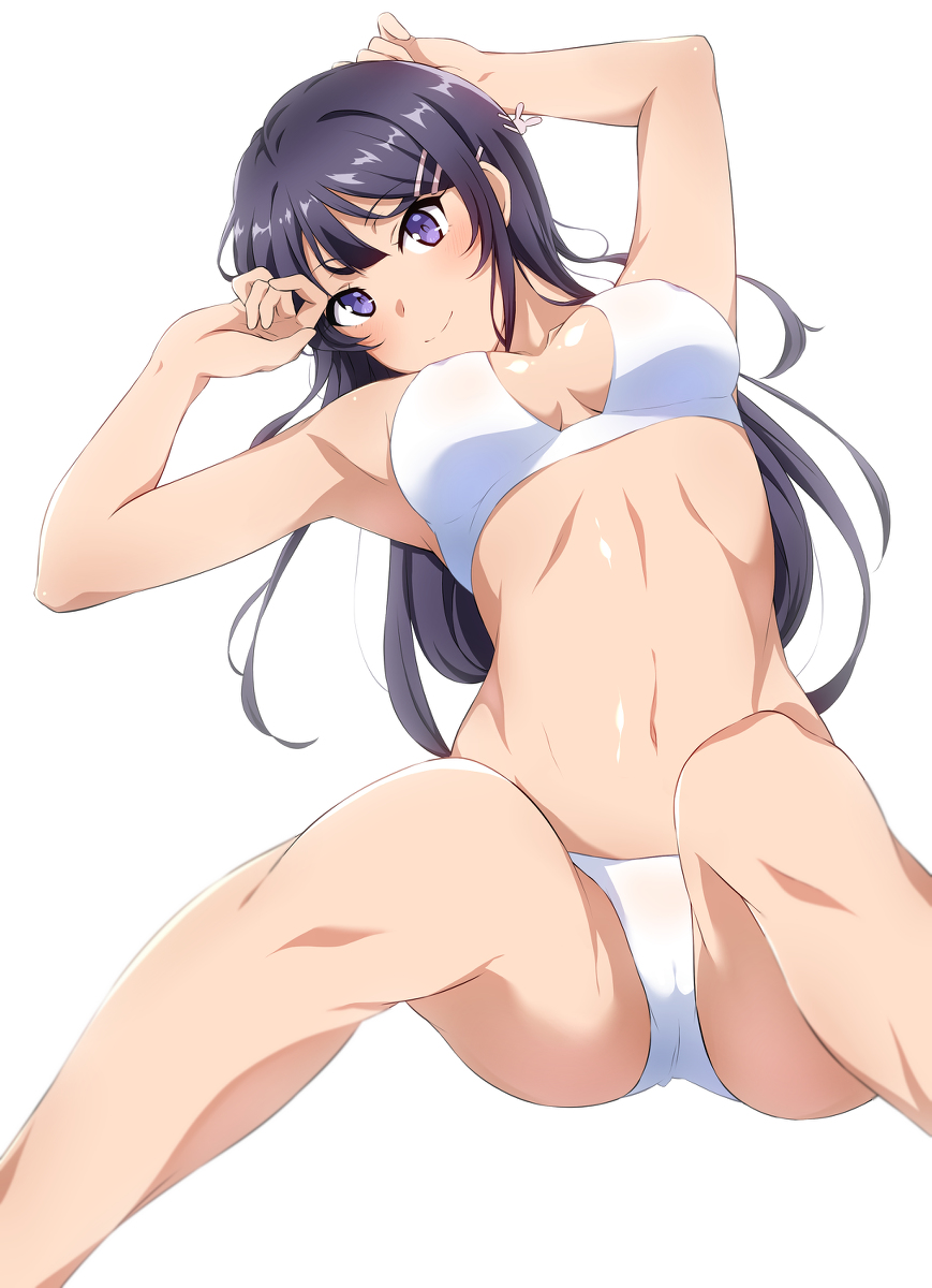 1girl 1girl مغرية big_breasts بيكيني أحمر الخدود الثديين high_res long_hair Looking_at_viewer mai_sakurajima purple_eyes sakurajima_mai seishun_buta_yarou_wa_bunny_girl_senpai_no_yume_wo_minai shou937 swimsuit tagme