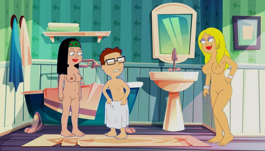 American_dad الثديين منتصبين_الحلمات francine_smith نظارات hayley_smith عارية محلوقة_الفخذين