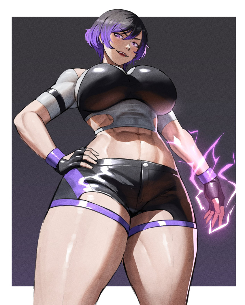 1girl 1girls abs anhuzart Athletic_female bandai_namco big_breasts big_breasts big_breasts black_and_purple_hair الثديين رشيق متعرج curvy_body curvy_female curvy_figure إيثان69_(فنان) أنثى_abs مقاتلة أصابع_قفازات fit_female قفازات متوهجة_عيون يد_على_الورك عضلية_أنثى نامكو نامكو_بانداي أرجواني_عيون إعادة ina reina_(tekken) reina_miشيما tekken tekken_8 سميكة_الفخذين الفخذين المسترجلة toned_female تويتر حسي