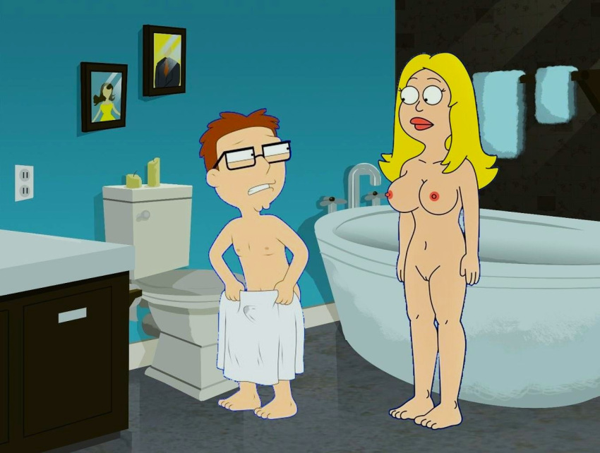 American_dad الثديين منتصب_الحلمات الانتصاب francine_smith نظارات الأم_&_الابن عارية محلوق_كس ستيف_سميث الفخذين