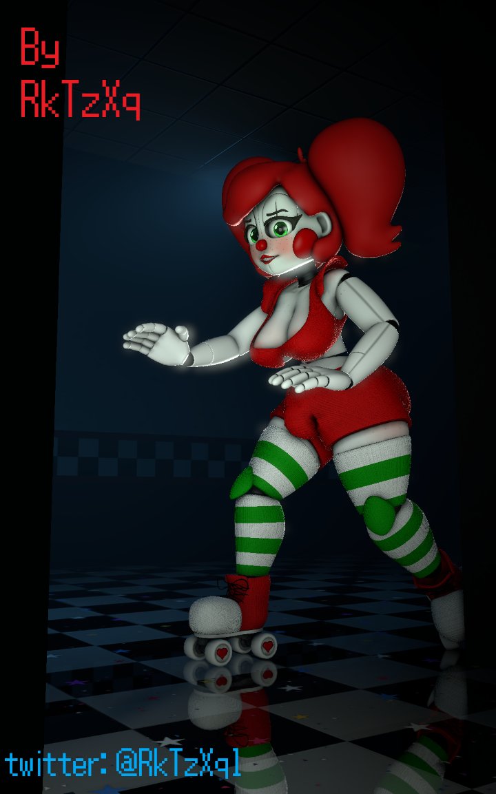 1فوتا 1فتاة منتفخة سيرك_طفل_(fnaf) الانتصاب بالملابس five_nights_at_freddy's five_nights_at_freddy's:_sister_location فوتاناري Looking_at_viewer so87baby واقفة Summer_of_87_baby