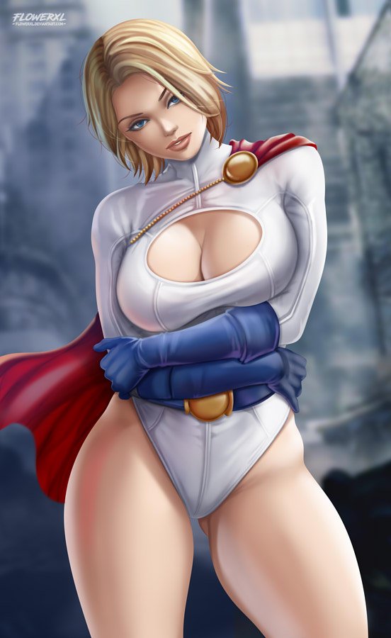 1girl 1girl big_breasts big_breasts big_breasts Blonde_hair blue_eyes bodysuit breasts الانقسام dc_comics Female_only Flowerxl الفتيات karen_starr الساقين look_at_viewer power_girl