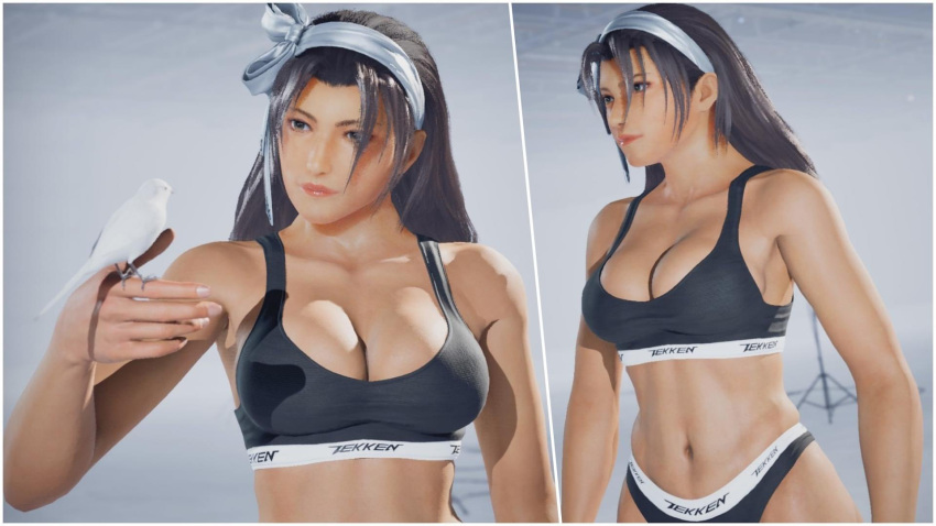 1girl 3d Athletic_female big_breasts bra brown_hair Female_abs Female_only fit_female hairband jun_kazama kazama_jun long_hair milf mod namco سراويل داخلية Slim_waist sports_bra tekken tekken_2 tekken_8 tekken_tag_tournament tekken_tag_tournament_2 الملابس الداخلية