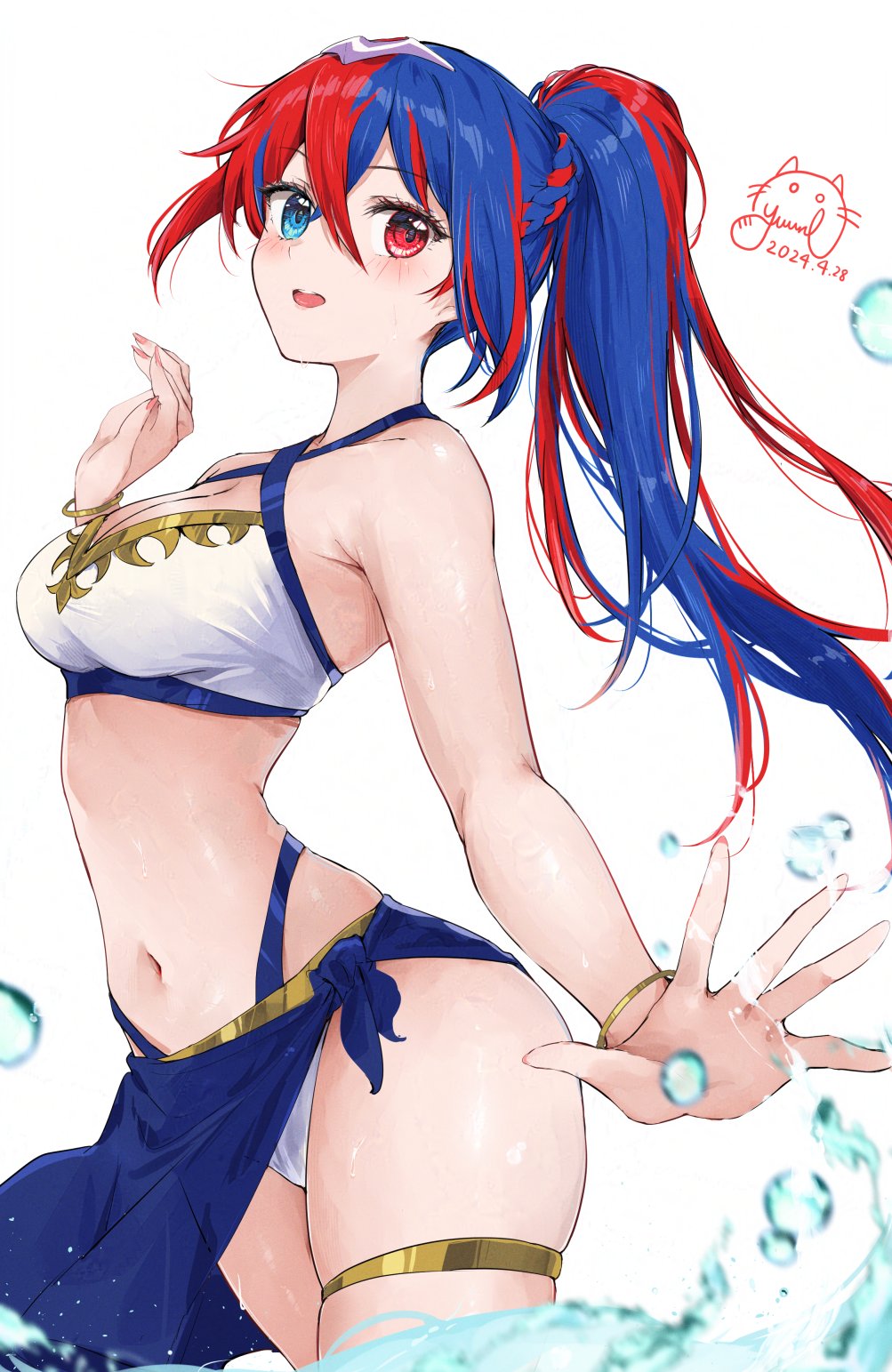 1girl 1girl 1girl alear_(أنثى)_(fire_emblem) alear_(fire_emblem) مغرية بديلة_زي بديل_تصفيفة شعر عارية_أذرع عارية_أكتاف عارية_فخذين بيكيني أزرق_عيون زرقاء_شعر انقسام أنثى_فقط fire_emblem fire_emblem_engage High_res look_at_viewer Medium_breasts multicolored_hair السرة nintendo Official_alternate_costume Official_alternate_hair تسريحة ذيل حصان، عيون حمراء، شعر أحمر، ردائه بسيط، خلفية، بشرة، تسنن، لون مقسم، شعر، واقفا، معدة، مخططة، شعر، ملابس سباحة سميكة، فخذين الفخذين الفخذين الأبيض_الخلفية البيضاء_البيكيني الأبيض_ملابس السباحة yuuri_(orz_commushows)