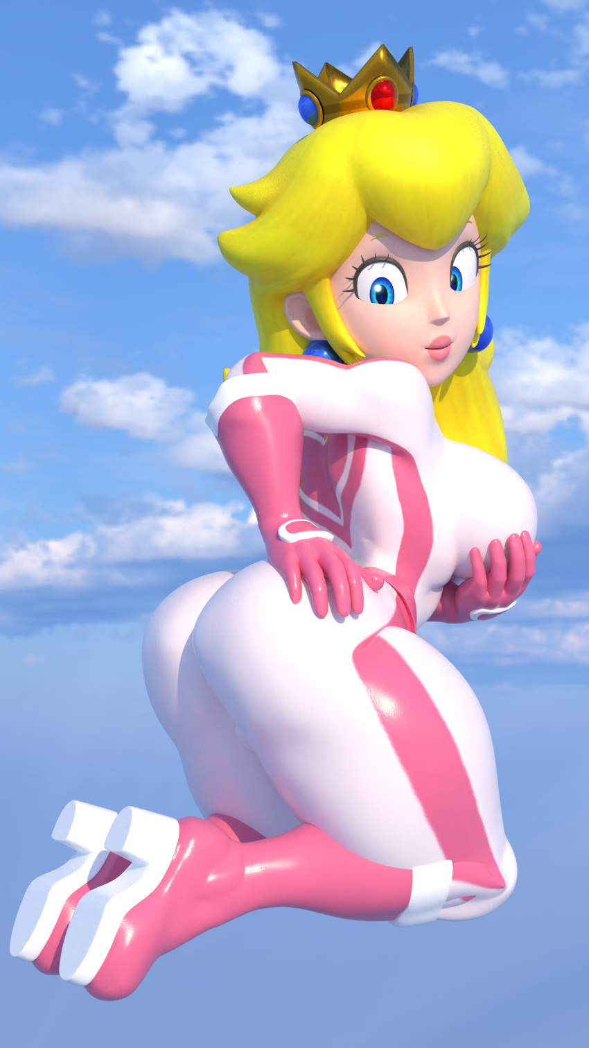 3d 3d_(عمل فني) big_ass big_breasts infinit_eclipse Princess_peach super_mario_bros.  super_smash_bros.