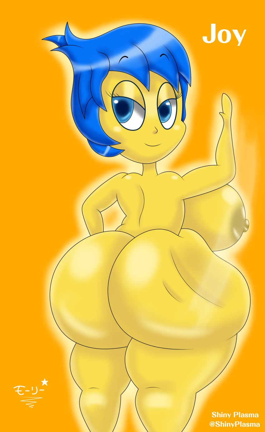 1girl 1girl alternative_version_available ass big_ass big_ass big_breasts blue_eyes blue_hair breasts totally_naked totally_naked_female totally_nude totally_nude_female disney female_only huge_ass huge_ass inside_out inside_out_2 joy_(inside_out) looking_at_viewer looking_back naked_female nipples nude nude_female pixar short_hair_short_female solo_female solo_focus superstarplasma tagme yellow_body yellow_skin