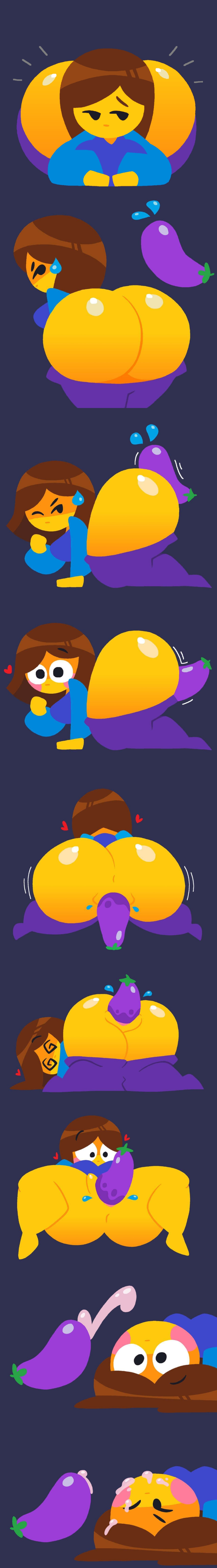 1girl 1girl 1girls @_@ all_fours ass ass_bigger_than_torso big_ass big_breasts blue_shirt blue_sleeves blush blush_stickers bouncing_ass bouncing_breasts breasts brown_hair brown_hair_emoji bubble_butt clothing collage comic comic_strip cum cum_on_face cumshot eggplant eggplant_emoji emoji emoji_(race) emojisexual enjoy funment female_penetrated food food_insertion from_side full_body happy_sex heart hearts_around_head huge_ass jjoyplus lineless_art looking_at_viewer looking_to_the_side loop medium_breasts moaning no_nose no_outlines pants_pull pants_pulled_down purple_pants pussy pussy_juice riding rubbing shiny_body shiny_skin shocked shocked_expression side_view simple_background spiral_eyes tagme مداعبة مهبلية إدخال مهبلي اختراق مهبلي جسم أصفر بشرة صفراء