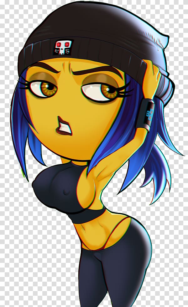 1girl 1girl 1girl anthro armpits stomach blue_eyes blue_hair breasts cap emoji_(race) erect_nipples jailbreak lipstick panties red_lipstick red_panties red_thong red_thong red_underwear shadman sideboob tagme the_emoji_movie thong underwear