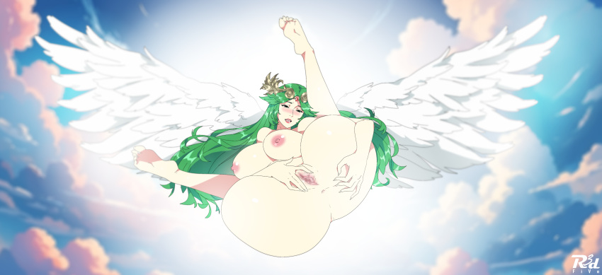 1girl 1girls breasts breasts_out kid_icarus حلمات نينتندو عارية nude_female palutena r3dfive tagme