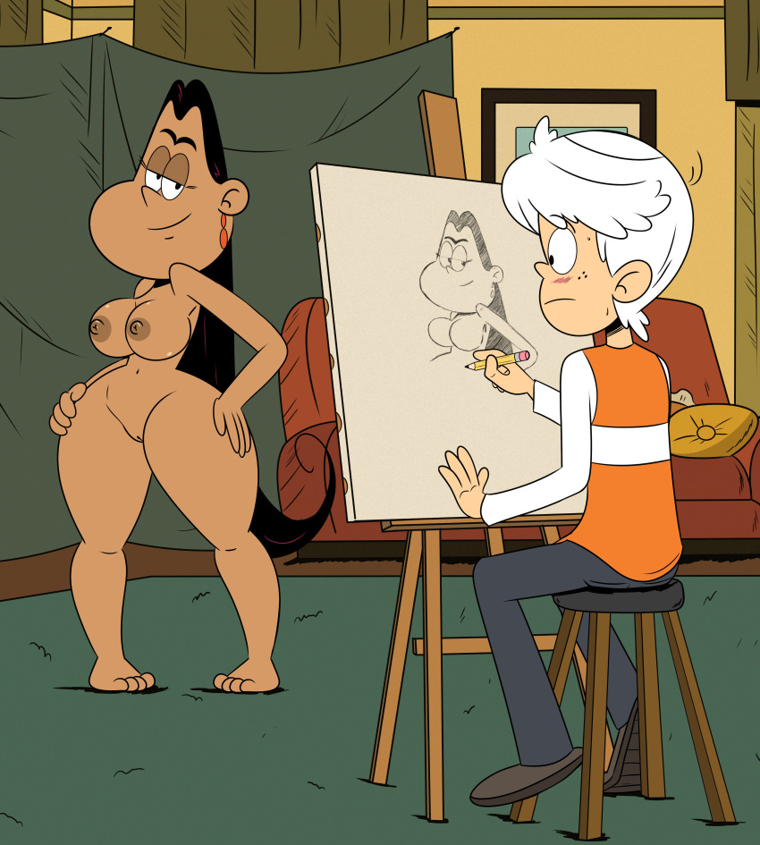 1boy 1girls تتراوح أعمارهم بين حفاة القدمين وشعر أسود ثديين clothes_male_nude_female رشيق متعرج ذو بشرة داكنة_أنثى داكنة_skin رسم قدم أنثى Figure_drawing frida_puga_casagrande نصف مغلقة_عيون لاتينية lincoln_loud long_hair حلمات عارية ذكر أكبر سنًا تتظاهر بابتسامة sonson-sensei Straight_hair the_casagrandes the_loud_house سميكة_فخذين فخذين unib صف واسع_الوركين