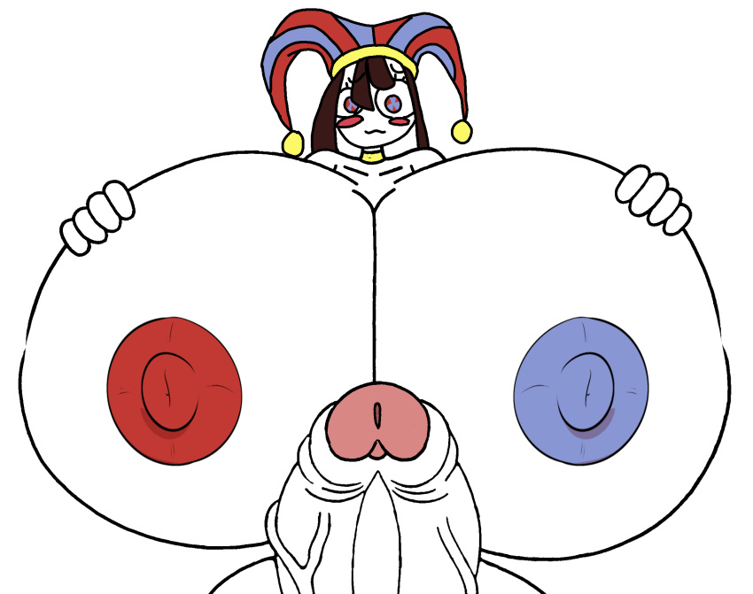 1futa areolae Bearfan7634 big_breasts futanari big_cock Hyper_breasts Looking_at_viewer حلمات القضيب بومني smile_at_viewer منفردا Solo_futa the_amazing_digital_circus