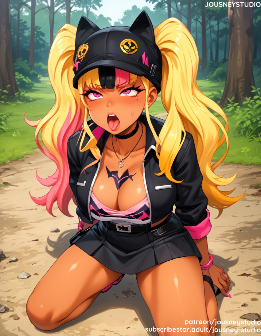 1فتاة 1فتاة 1فتاة ai_generated حزام الانفجارات big_breasts black_clothes black_jacket Blonde_hair أحمر الخدود سوار الثديين المختنق انقسام الملابس dark-skinned_female dark_skin day الأقراط english_text أنثى_only الأحذية gyaru قبعة أغطية الرأس سترة مجوهرات jousneystudio راكع long_hair look_at_viewer تنورة قصيرة multicolored_hair Nail_polish قلادة open_clothes open_mouth الأصلي خارج palworld الثقب الوردي، العيون الوردية، الشعر الوردي، الأظافر الصخرية، الأحذية، تنورة الجلوس، الابتسامة، الجوارب، القرفصاء، قطرة العرق، الوشم، الأسنان، الفخذان، المربوطة، الشعر، اللسان، اللسان، الشجرة، Twin_tails، لونان، شعر، zoe_(palworld) zoe_rayne