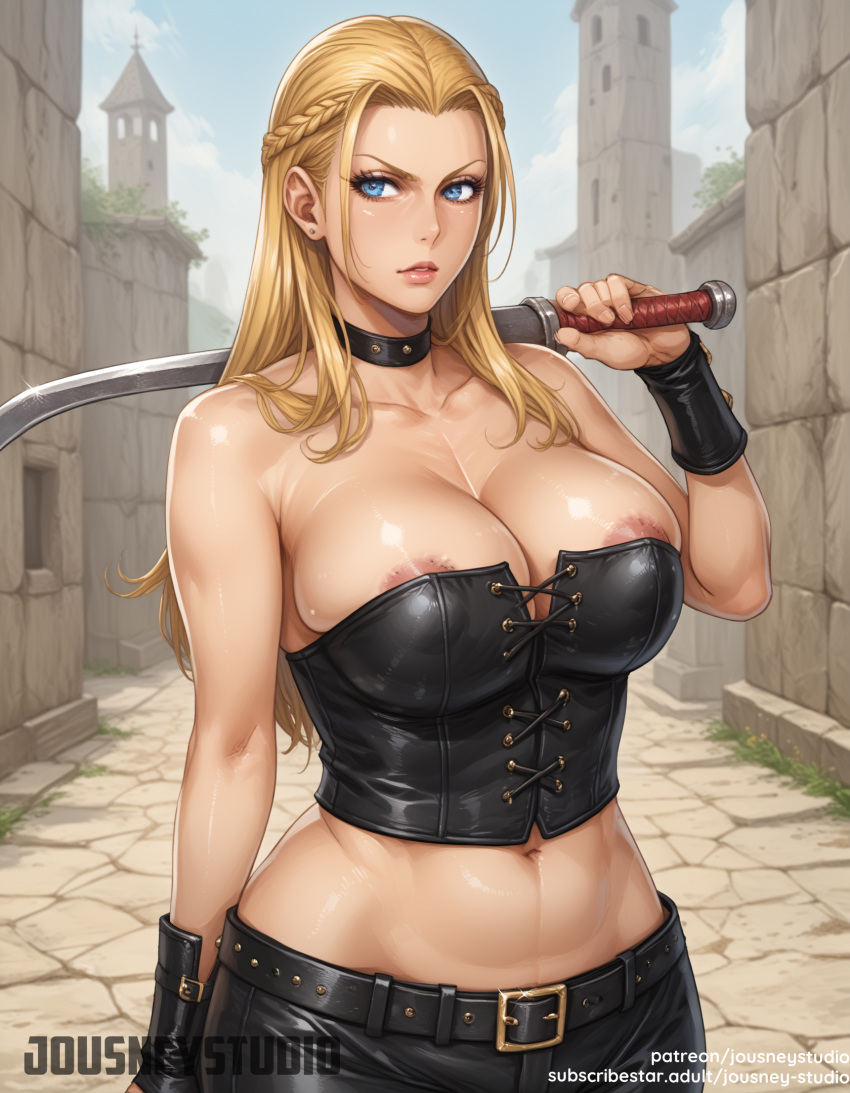 1 فتاة 1 فتاة 1 فتاة ai_generated هالة_زلة الانفجارات العارية_الكتفين حزام big_breasts black_choker black_gloves Blonde_hair blue_eyes blue_sky blush جديلة الثديين capcom choker الترقوة انقسام الملابس سحابة طوق مشد Crop_top day Devil_may_cry أقراط أنثى_فقط أصابع_قفازات قفازات تحمل عقد_كائن يحمل_سلاح مجوهرات jousneystudio الشفاه شعر طويل المظهر_في_عارضة الحجاب الحاجز السرة الحلمة المنزلقة الحلمات الخارجية السراويل المنفصلة_الشفاه القميص السماء واقفة السيف الفخذين مربوطين_شعر تريش_(الشيطان_ربما_يبكي) خزانة_الملابس_سلاح عطل