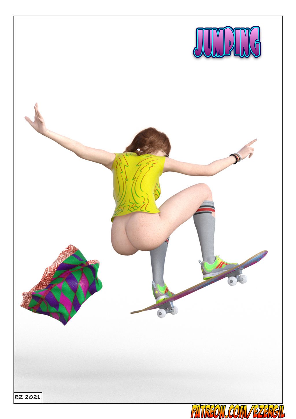 1Girl 1Girl 2021 3D_ (العمل الفني) الحمار القاع براون - محرجًا محرجًا ENF أنثى.